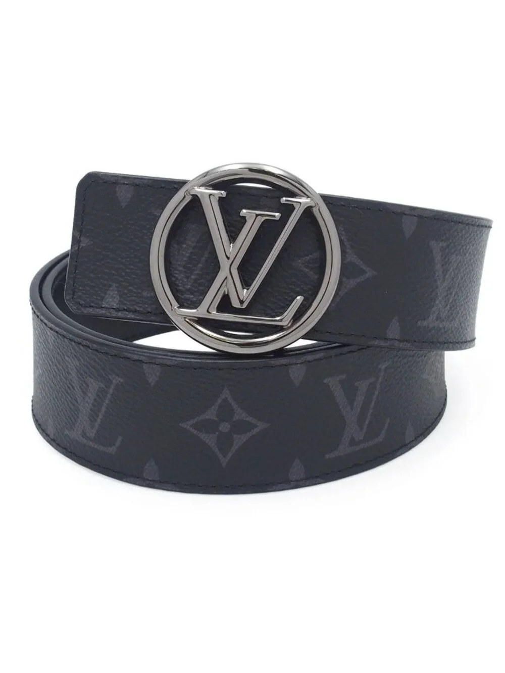Louis Vuitton Ceinture LV Circle Black Monogram Eclipse Reversible Belt 85/34